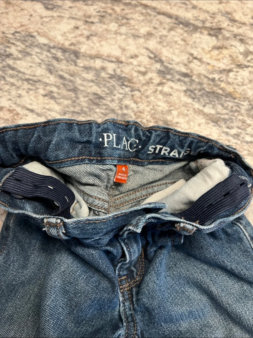 🇺🇸$5🇺🇸 The Children's Place Girls Dark Blue Denim Straight Jeans EUC 4